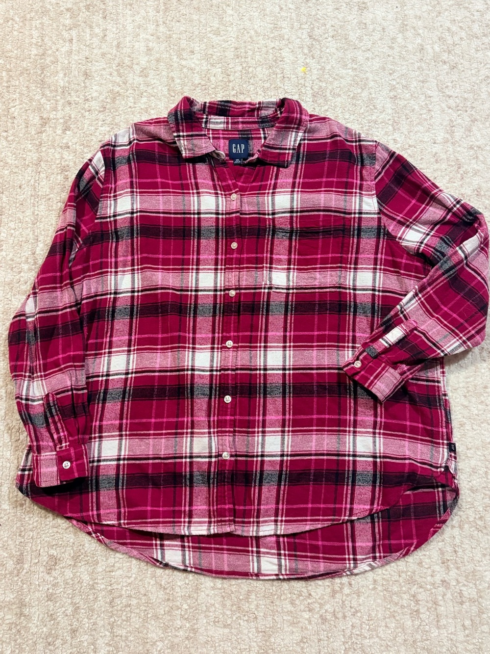 GAP Women’s Plaid Button-Down Shirt 100% Cotton
